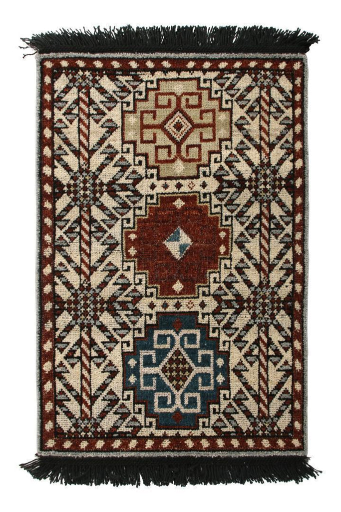 Hand-Knotted Qashqai Rug In Beige Red Geometric Pattern By Rug & Kilim