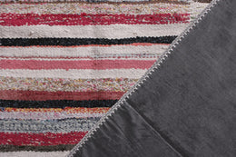 Modern Patchwork Kilim Rug In Gray Multicolor Stripe Pattern By Rug & Kilim 23666