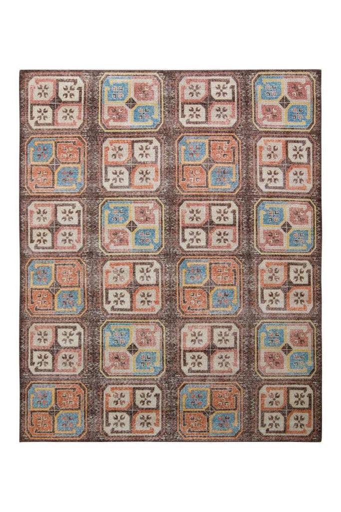 Rug & Kilim's Bokhara Style Distressed Rug In Beige Brown Geometric Pattern 23711