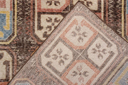 Rug & Kilim's Bokhara Style Distressed Rug In Beige Brown Geometric Pattern 23711