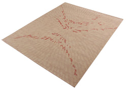 Rug & Kilim's Distressed Style Modern Rug In Pink And Cream All Over Pattern 23759