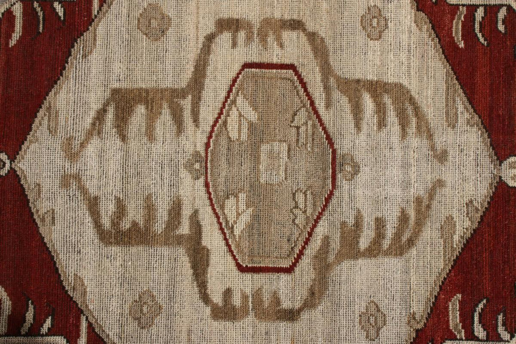 Rug & Kilim's Transitional Rug In Blue And Red Medallion Pattern