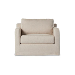 Hampton Slipcover Swivel Chair-Creme by Four Hands