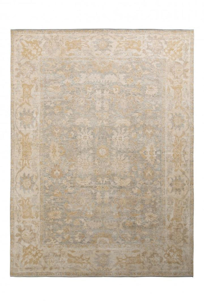 Rug & Kilim's Transitional Style Rug In Beige-Brown All Over Floral Pattern - 144"