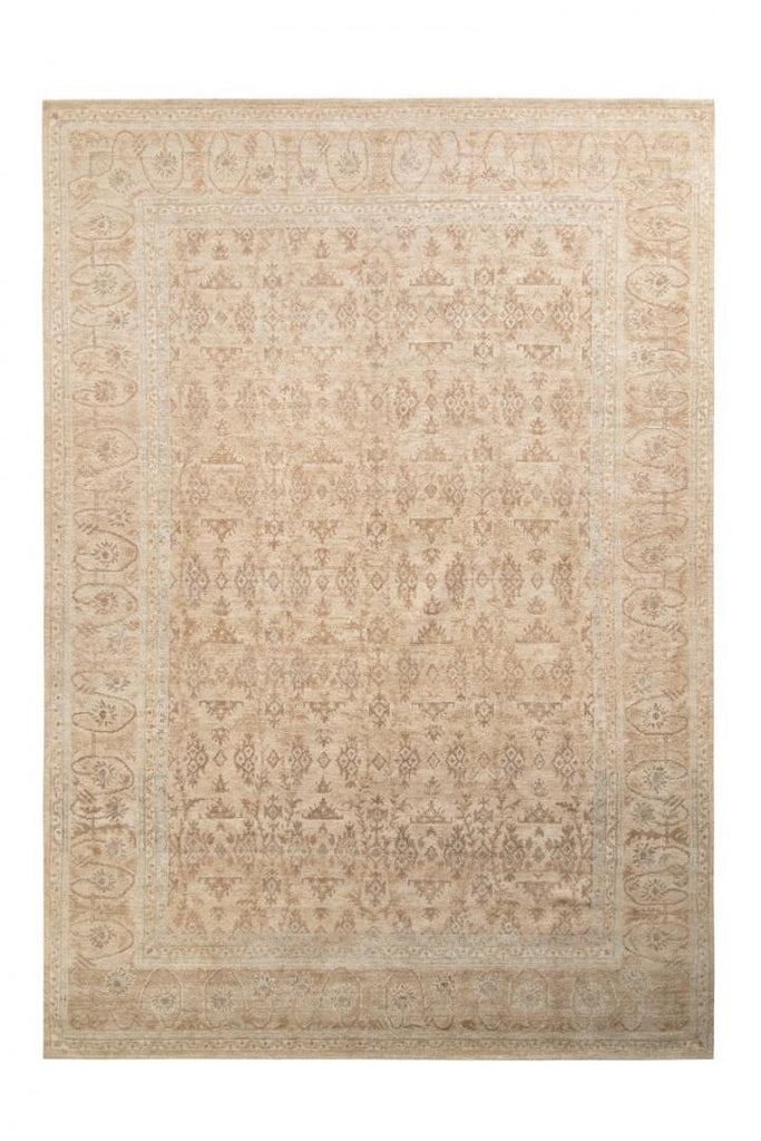 Rug & Kilim's Transitional Style Rug In Beige-Brown All Over Floral Pattern - 171"