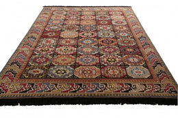 Rug & Kilim's Tribal Rug In Red And Gold All Over Geometric Pattern