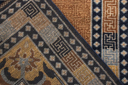 Rug & Kilim's Classic Kangxia Rug In Brown And Blue Medallion Pattern
