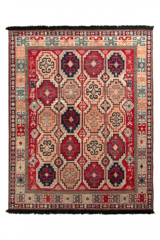 Rug & Kilim's Tribal Rug In Red And Pink All Over Geometric Pattern