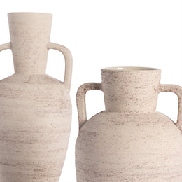 Pima Vases, Set Of 2-Distressed Cream by Four Hands