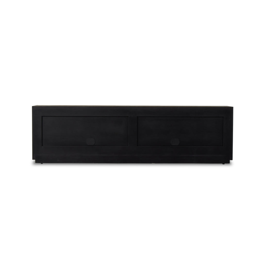 Abaso Media Console - Ebony Rustic Wormwood Oak by Four Hands