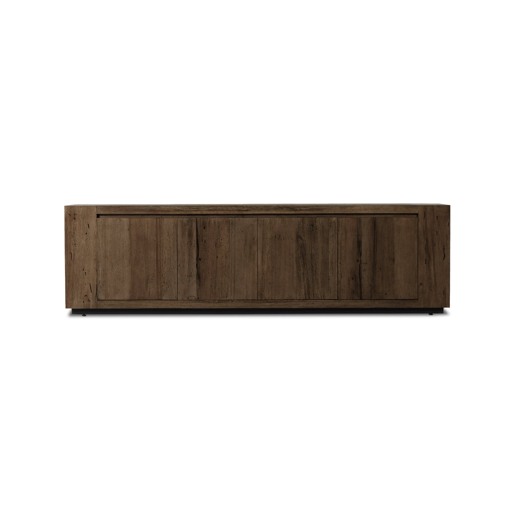 Abaso Media Console - Ebony Rustic Wormwood Oak by Four Hands