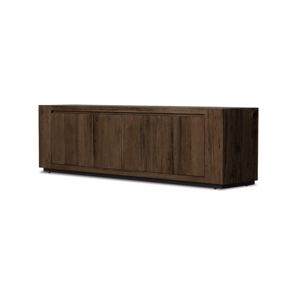 Abaso Media Console - Ebony Rustic Wormwood Oak by Four Hands