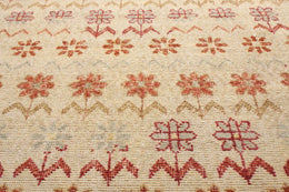 Rug & Kilim's Distressed Style Rug In Beige-Brown And Red Floral Pattern