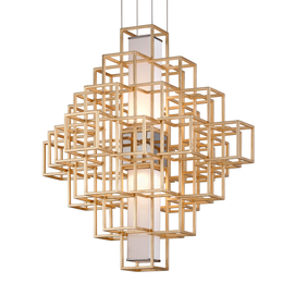 Metropolis Pendant 38" - Gold Leaf