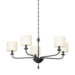 Osmond 5 Light Chandelier - Black Iron