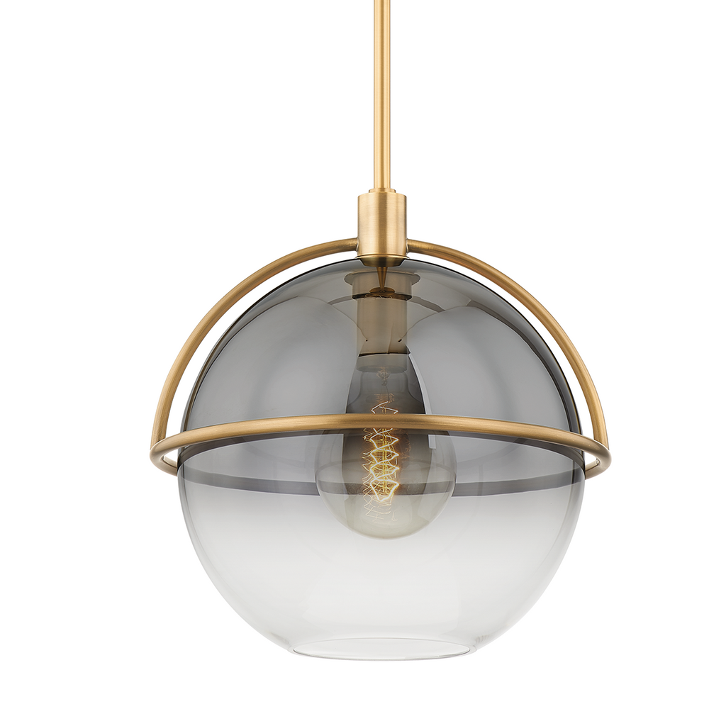 Ivins 1 Light Pendant - Patina Brass 16.5"