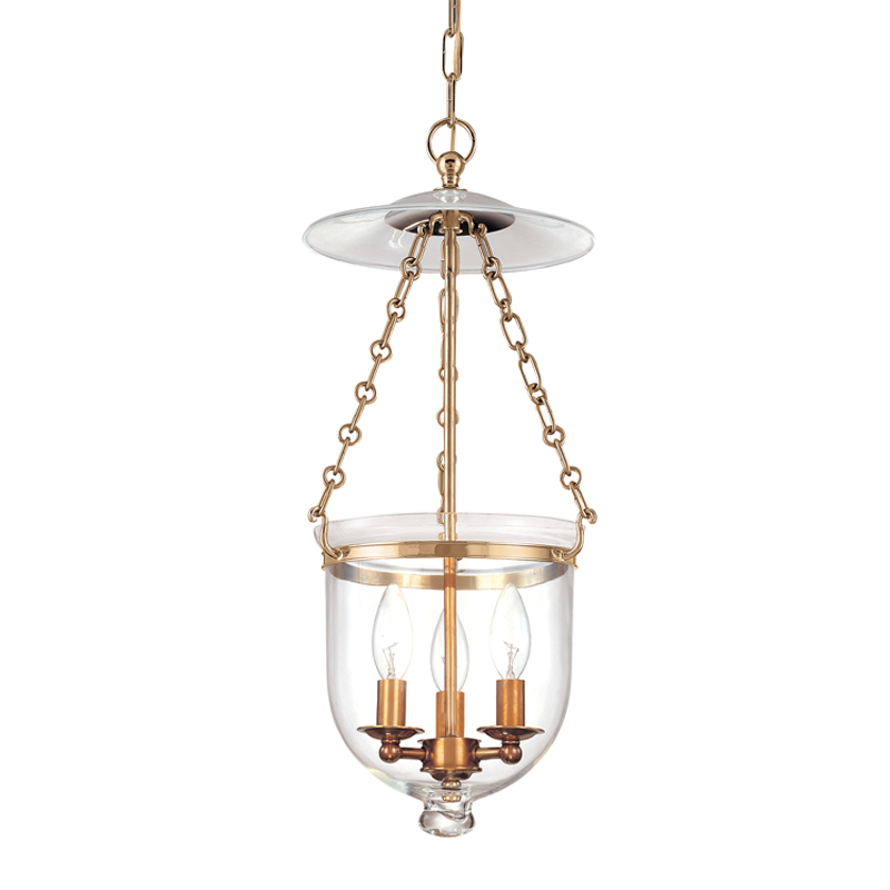 Hampton Pendant Glass Option 1, 10" - Aged Brass