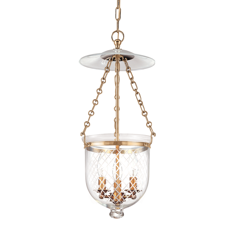 Hampton Pendant Glass Option 2, 10" - Aged Brass