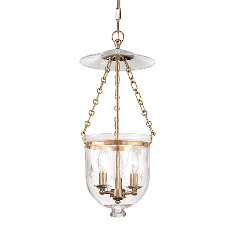 Hampton Pendant Glass Option 3, 10" - Aged Brass