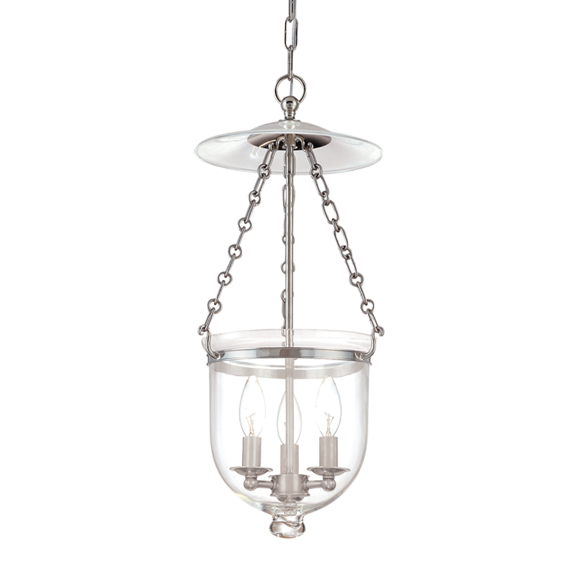 Hampton Pendant Glass Option 1, 10" - Polished Nickel