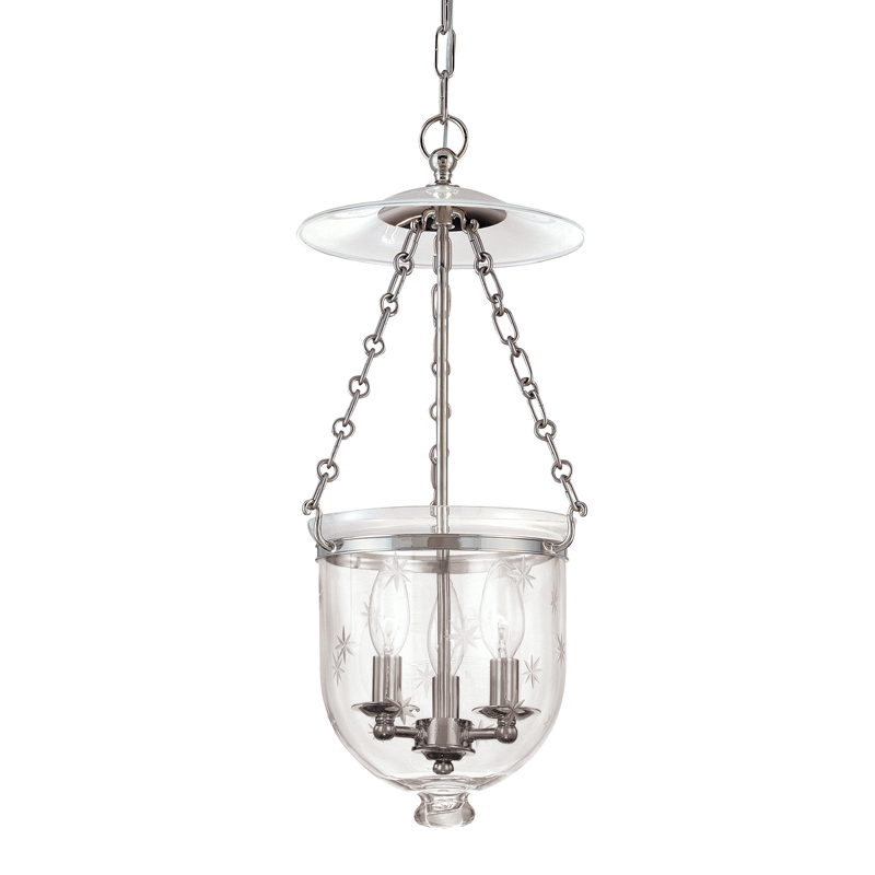 Hampton Pendant Glass Option 3, 10" - Polished Nickel