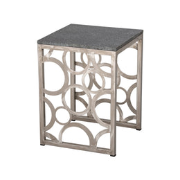 Flat Rings Stool/Table, stainless steel , Black Granite 14x18"H