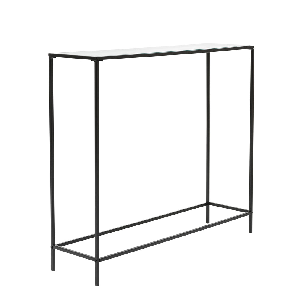Arvi 36" Console Table - Clear Glass,Black Base