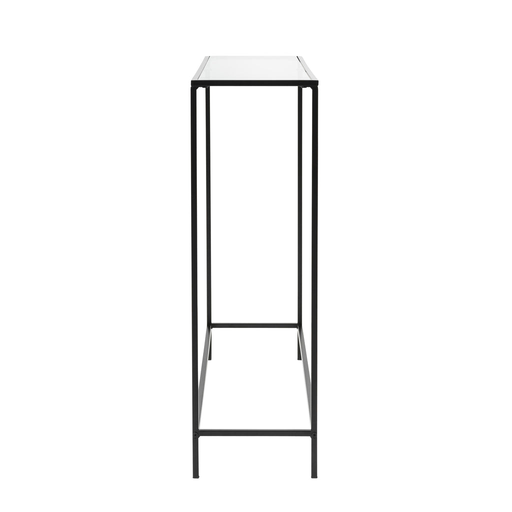 Arvi 36" Console Table - Clear Glass,Black Base