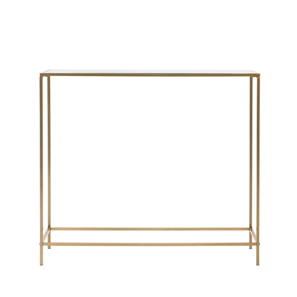 Arvi 36" Console Table - Clear Glass,Brass Base