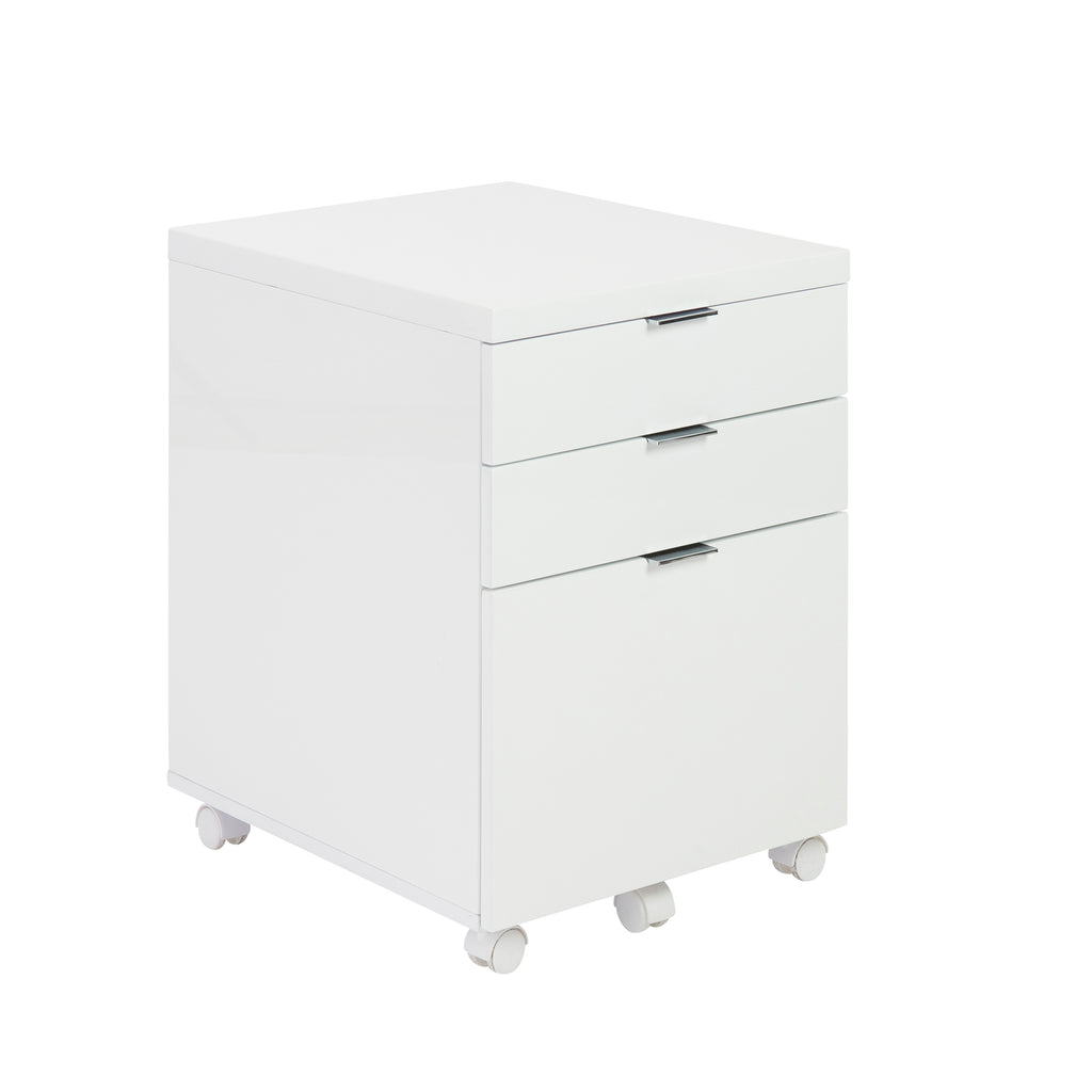 Gilbert 3 Drawer File Cabinet - White