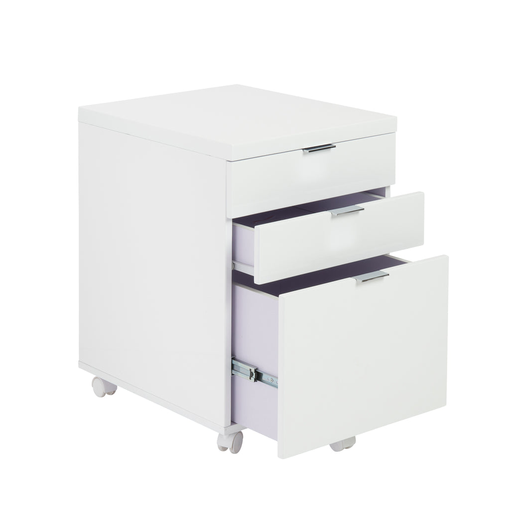 Gilbert 3 Drawer File Cabinet - White