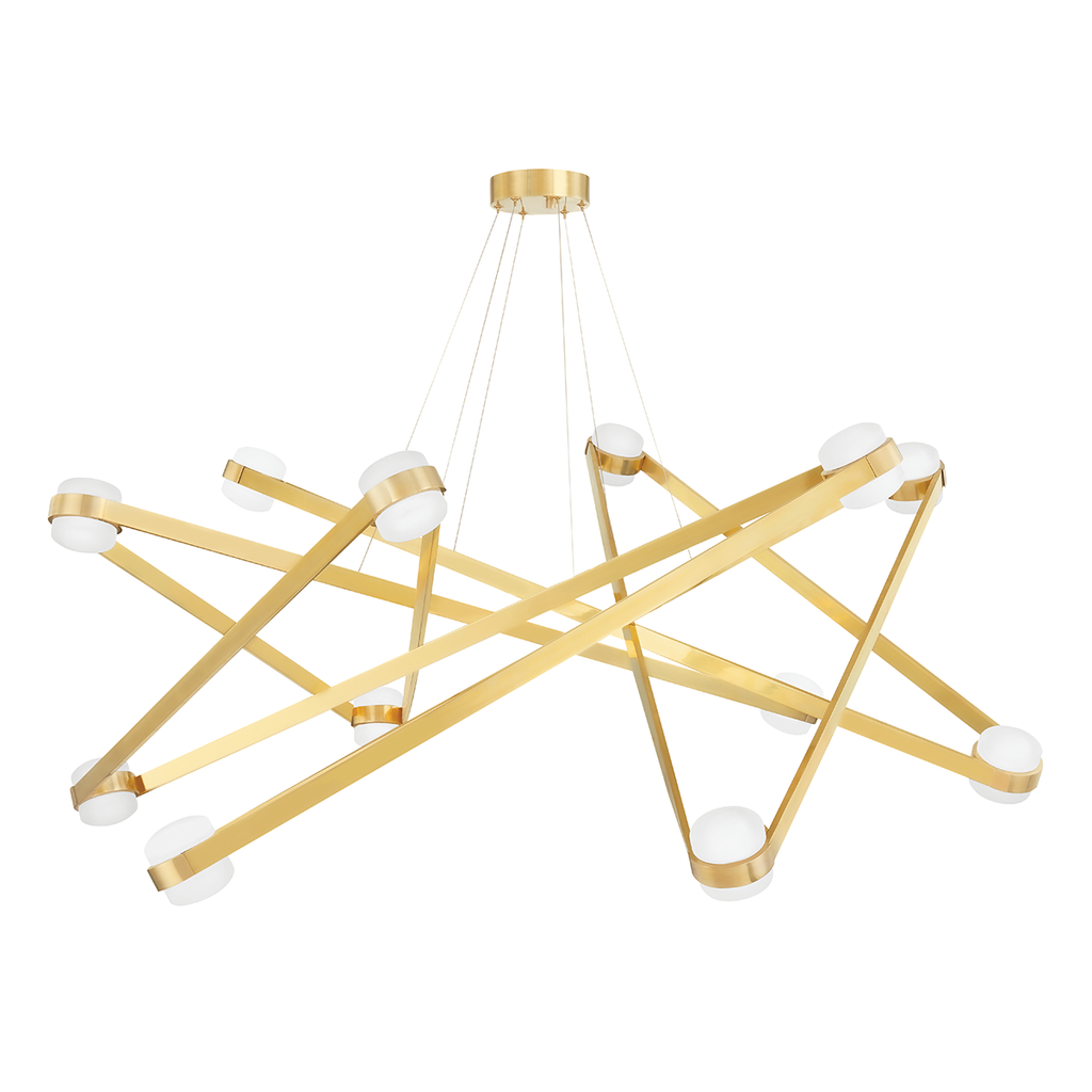 Orbit 12 Ligh Chandelier - Aged Brass