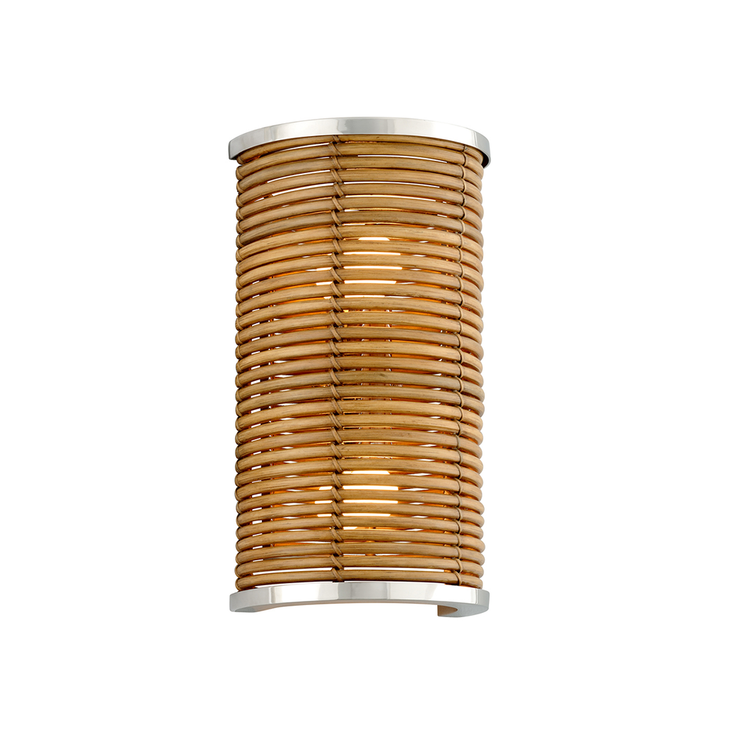 Carayes Wall Sconce - Natural Rattan Stainless Steel