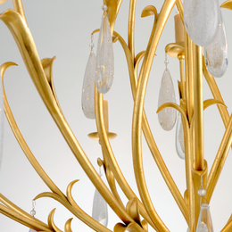 Prosecco Chandelier 51" - Gold Leaf