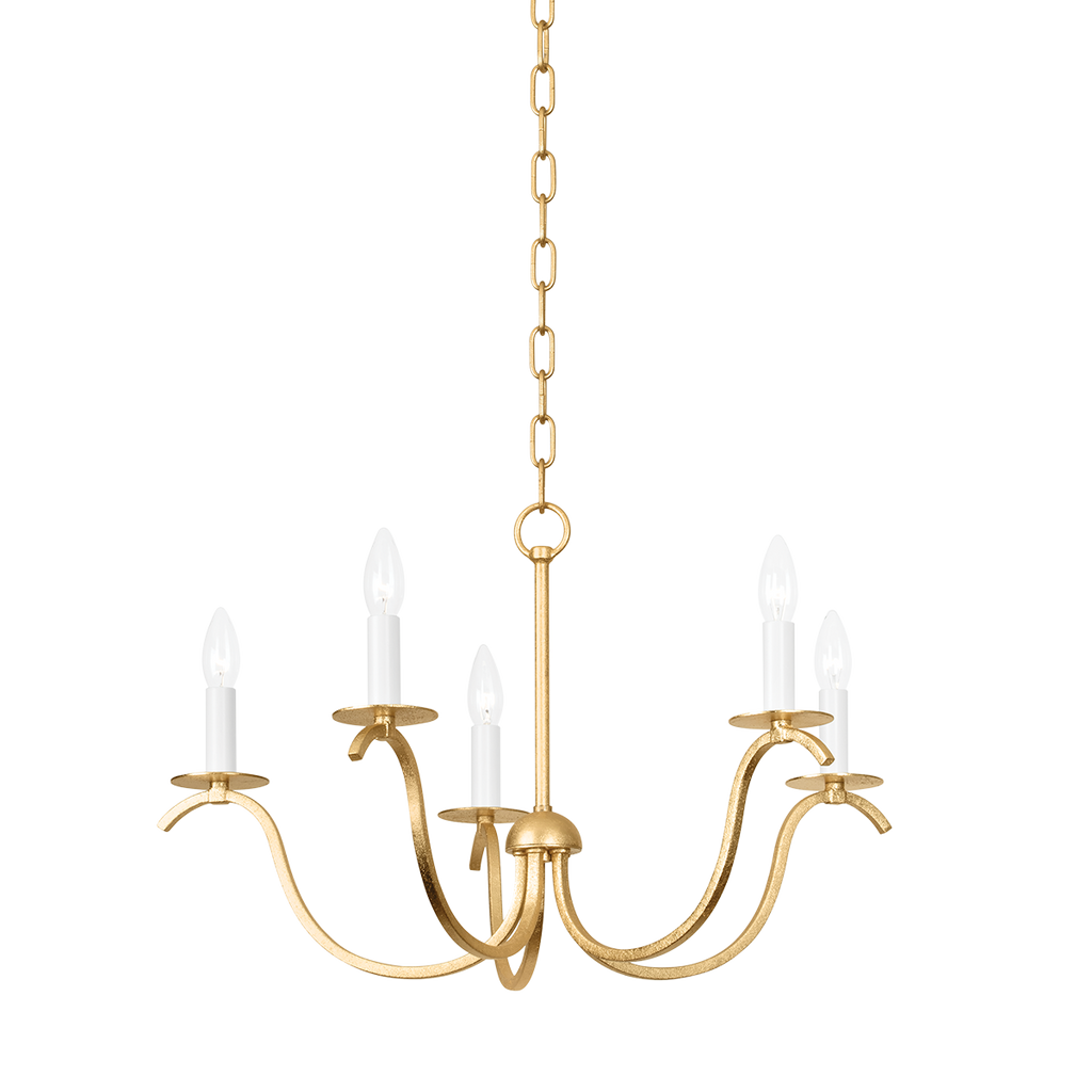 Jaclin 5 Light Chandelier - Gold Leaf