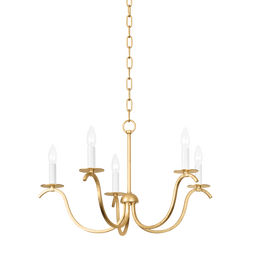 Jaclin 5 Light Chandelier - Gold Leaf