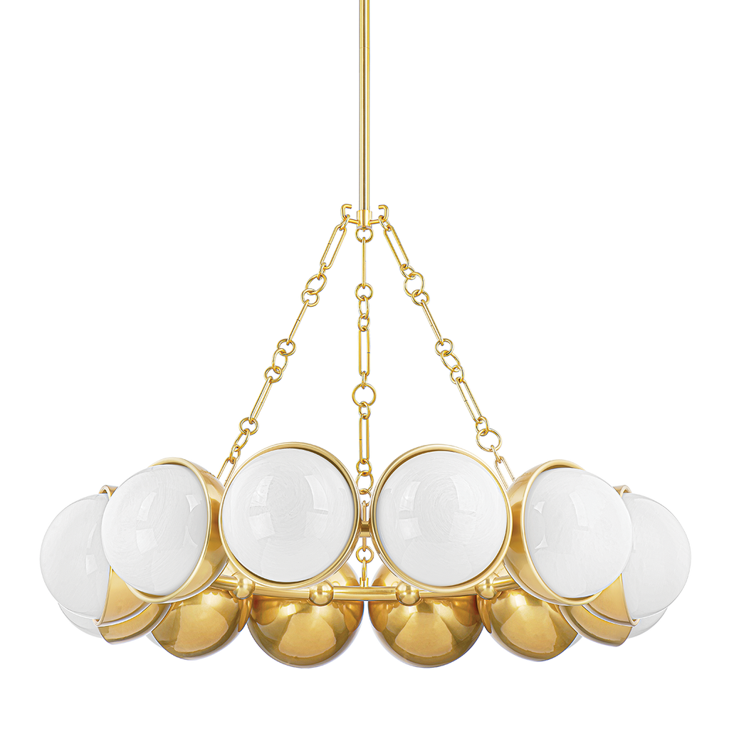 Althea 12 Light Chandelier - Vintage Polished Brass