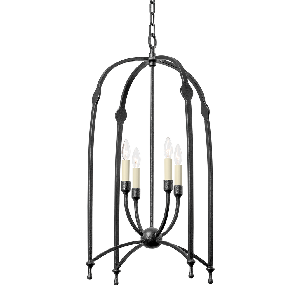 Rhett 4 Light Lantern - Black Iron 36"