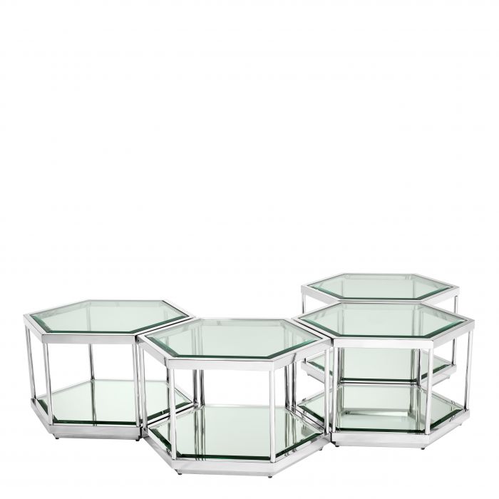 Coffee Table Sax Polished Stainless Steel Set Of 4