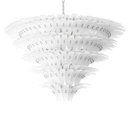 Chandelier Bel Air Xl Frosted Glass Nickel Finish Ul