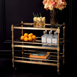 Trolley Alexia Vintage Brass Finish beveled Clear Glass