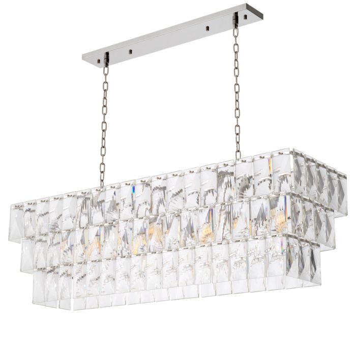 Chandelier Amazone Rectangular Including Clear Crystal Glass