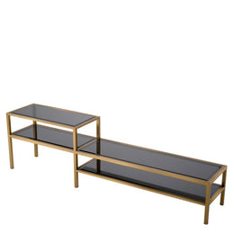 TV Cabinet Duo Brushed Brass Finish