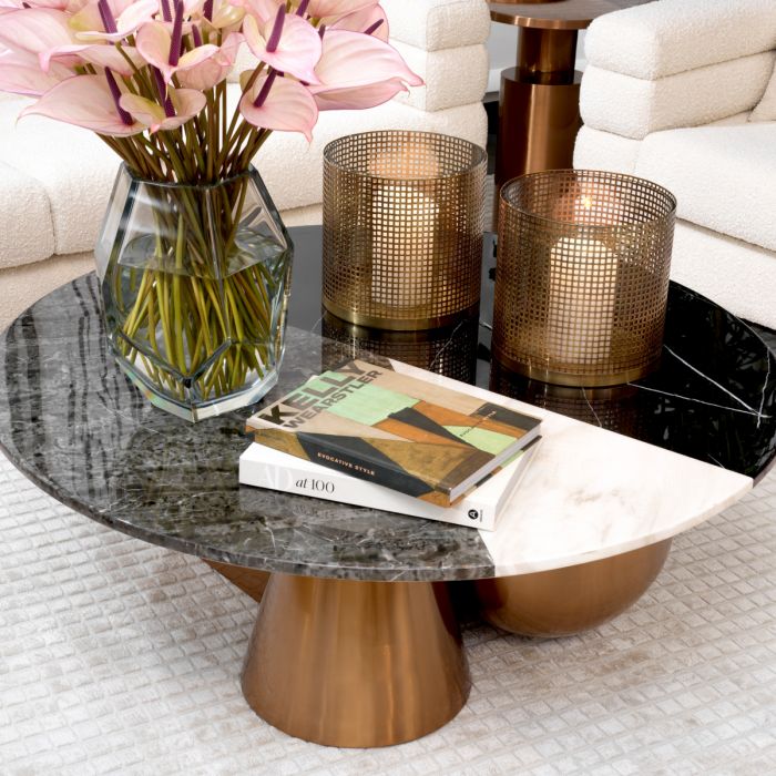 Coffee Table Tricolori Brushed Copper Finish