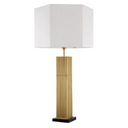 Table Lamp Viggo Antique Brass Finish Including Shade