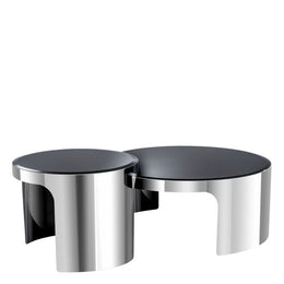 Coffee Table Piemonte Polished Stainless Steel Set Of 2