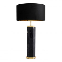 Table Lamp Newman Black Marble Including Shade
