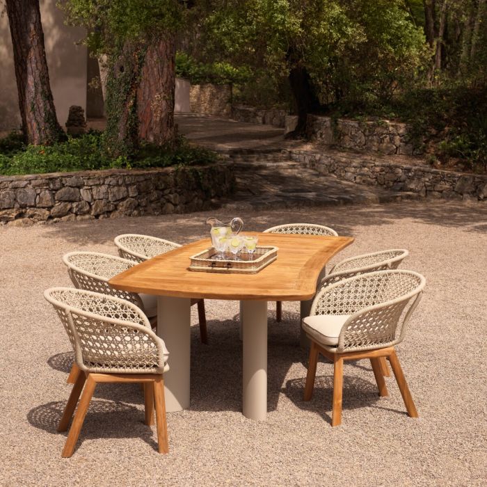 Outdoor Dining Table Osario Natural Teak