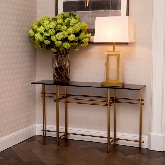 Console Table Quinn Brushed Brass Finish