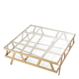 Coffee Table Billinghurst Square Brushed Brass Finish